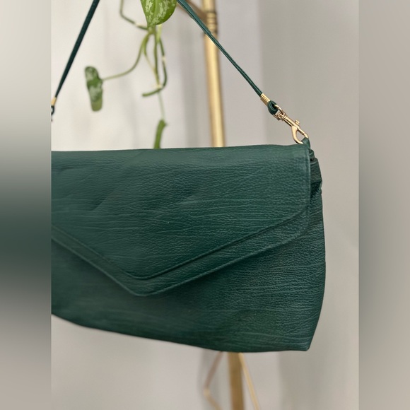 Vintage Teal Green Double Clasp Shoulder Bag ~ Holiday Fair - Picture 2 of 8